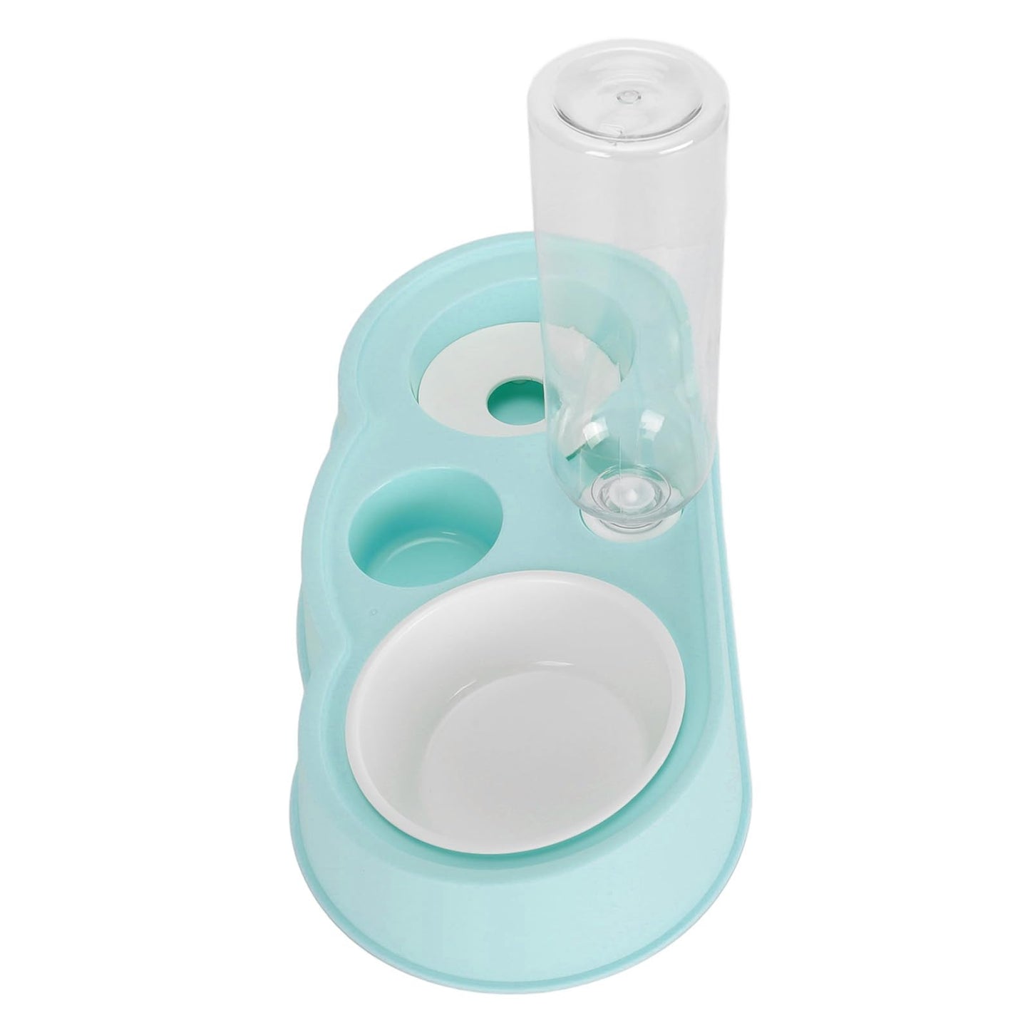 TITA-DONG Double Dog Cat Bowls, Pet Water and Food Bowl Set with Automatic Gravity Water Dispenser Bottle, Stable Prevent Slip Double Pet Bowls Raised Pet Feeder Bowl for Cats Small Dogs(Blue)