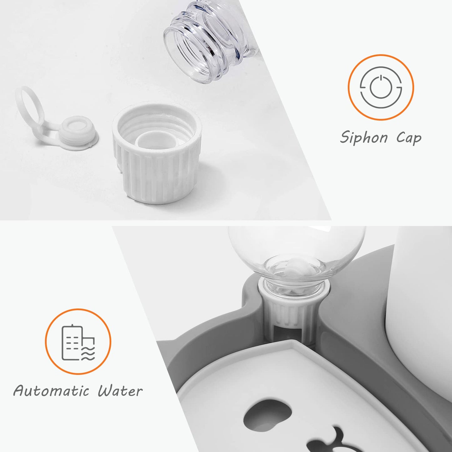 Elevated Dog Cat Bowls, Tilted Cat Food and Water Bowl Set with Water Dispenser and Stainless Steel Bowl for Cats and Small Dogs