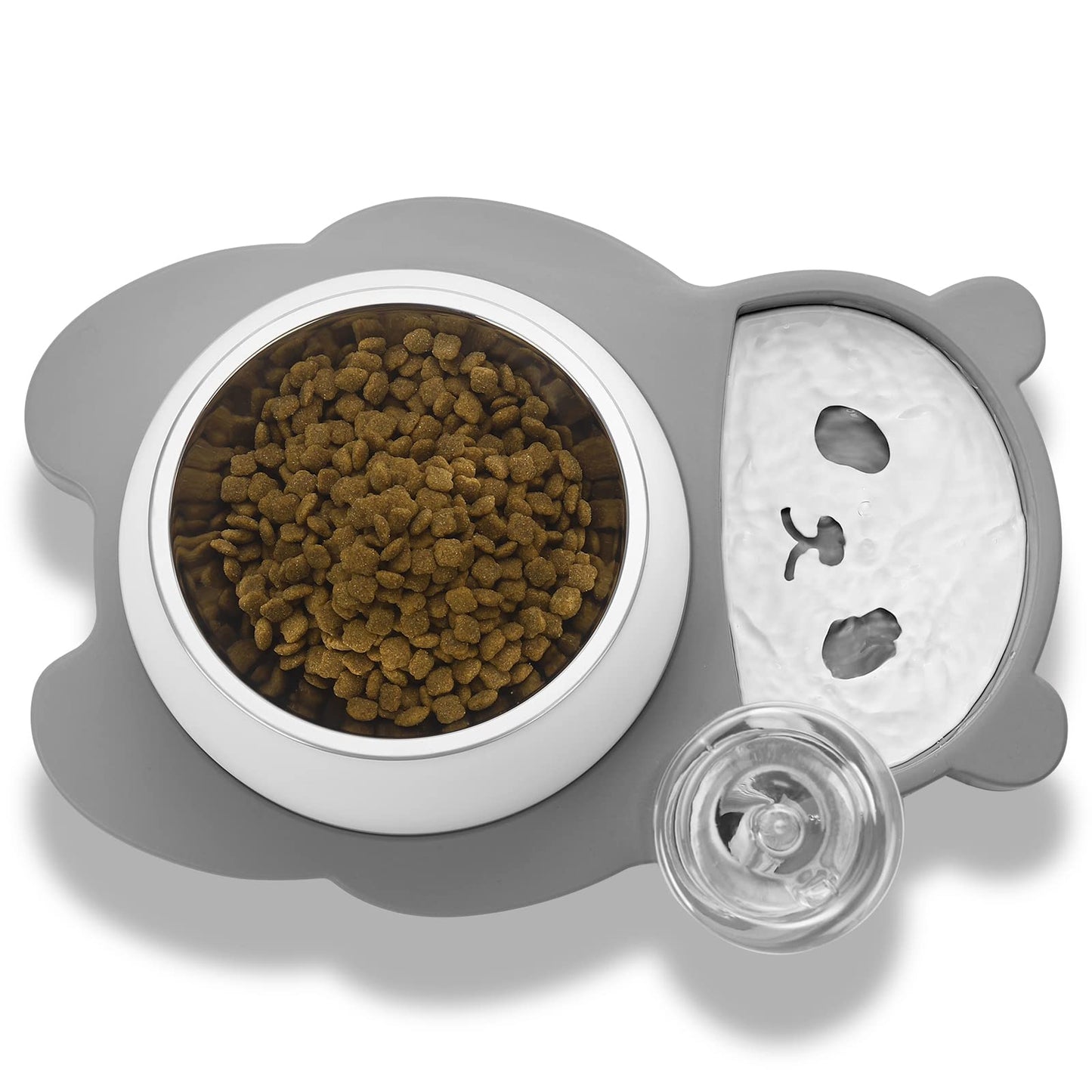 Elevated Dog Cat Bowls, Tilted Cat Food and Water Bowl Set with Water Dispenser and Stainless Steel Bowl for Cats and Small Dogs